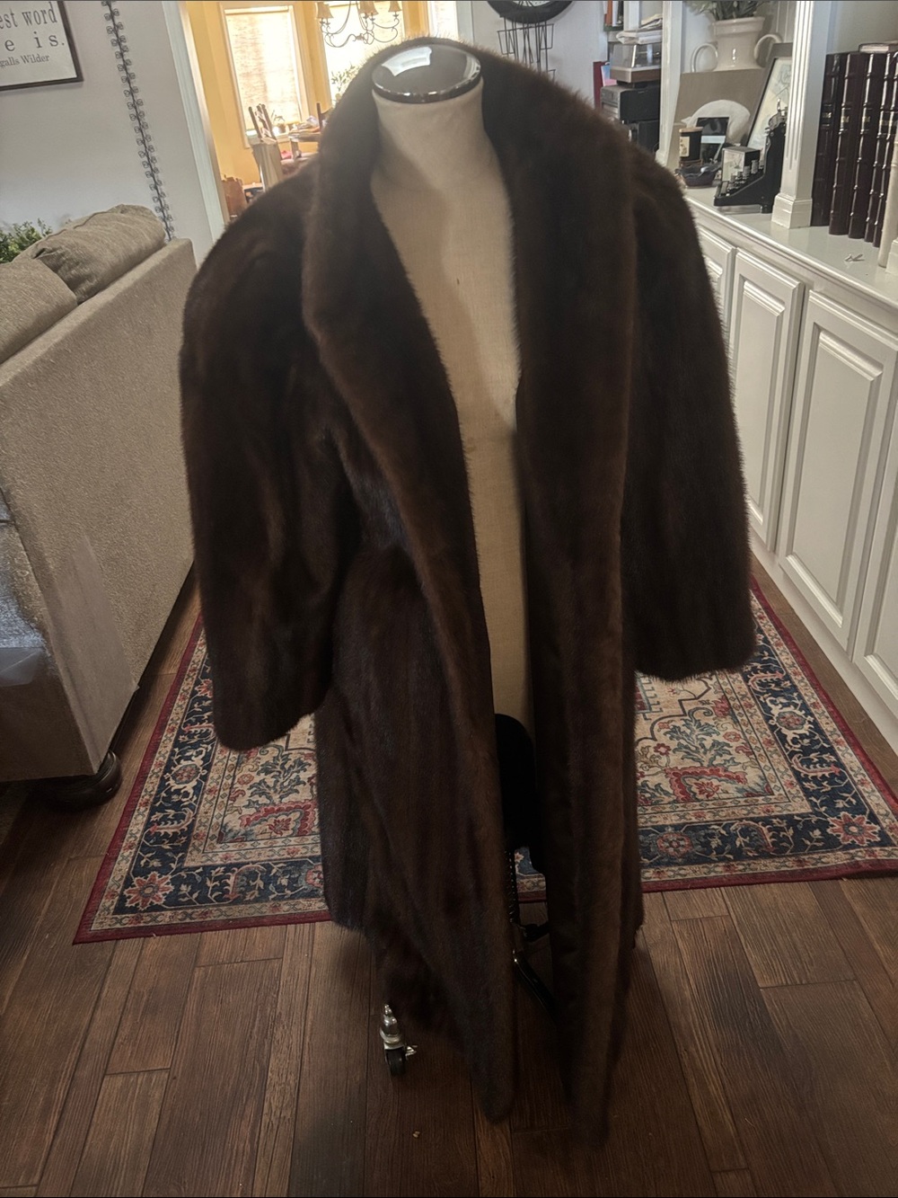Vintage Brown Women's Fur Coat - Classic Long Jacket